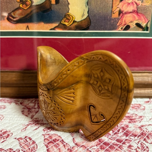 Carved Wooden Decorative Pitcher - Picture 7 of 16